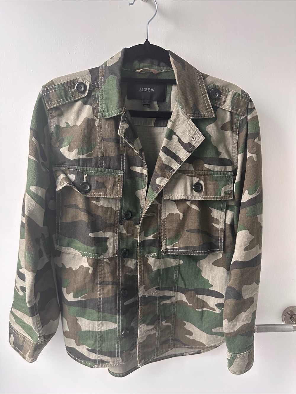 J. Crew Women’s Camouflage Field Jacket - Green & Brown Camo